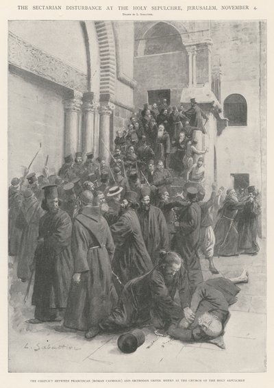 Les troubles sectaires au Saint-Sépulcre, Jérusalem, 4 novembre - Louis Remy Sabattier