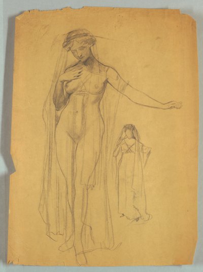 Étude de figure nue voilée - Louis Schaettle