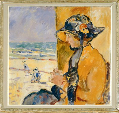 Femme et enfants sur la plage - Louis Valtat