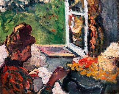 Femme assise près de la fenêtre, détail, vers 1903 (huile sur carton) - Louis Valtat