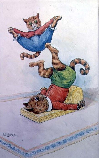 Chats Jouant - Louis Wain