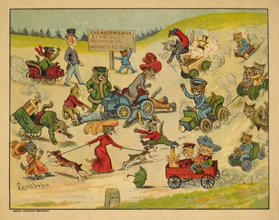 Chats dans diverses automobiles. - Louis Wain