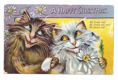 Carte postale édouardienne de deux chats affectueux, c.1910 - Louis Wain