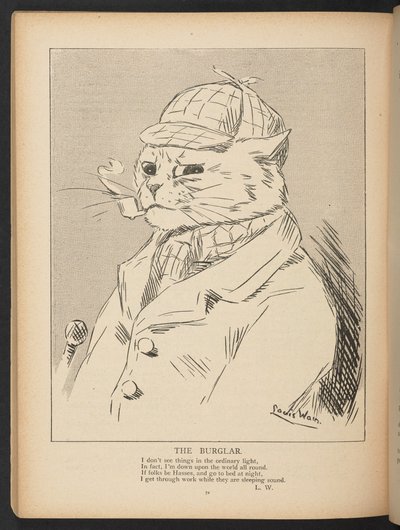 Le cambrioleur, de la p. 72, Louis Wain Annual - Louis Wain
