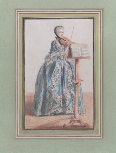 Femme jouant du violon, vue de face - Louis de Carmontelle