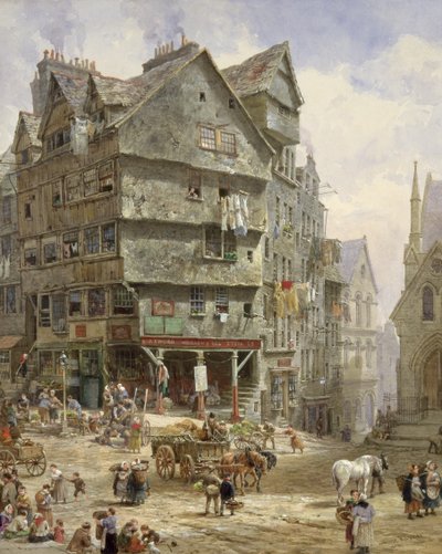 La High Street depuis le West Bow, Édimbourg - Louise Ingram Rayner