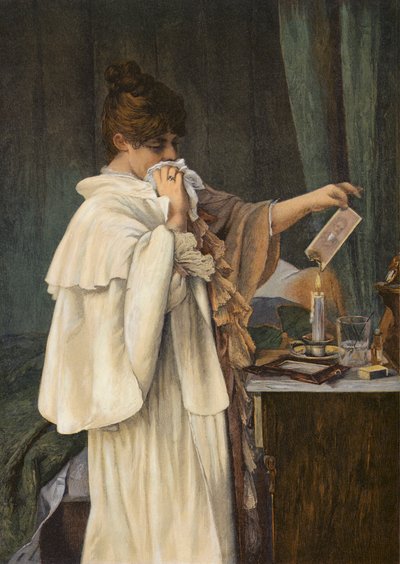 Tout est fini, une fille brûle le portrait de son amant après leur rupture - Louise Max Ehrler