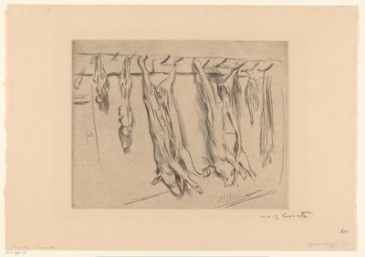 Cochons abattus - Lovis Corinth (signed by artist)