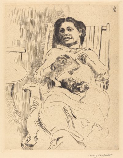 Femme avec ouvrage de couture - Lovis Corinth