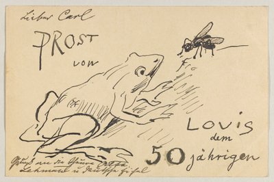 Lovis Corinth à Carl Strathmann : Carte postale, cachet postal du 12 août 1908 - Lovis Corinth