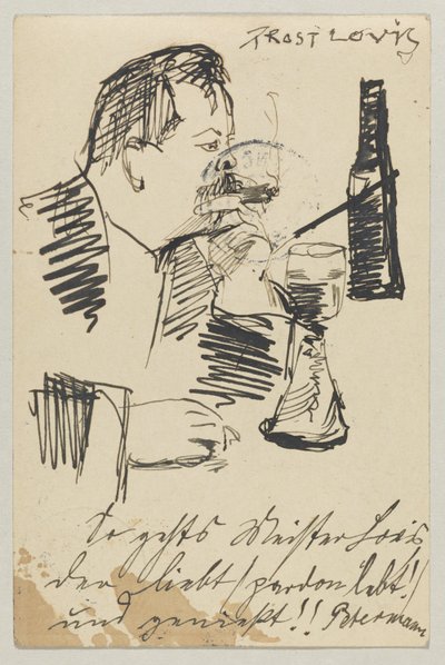 Lovis Corinth à Carl Strathmann: Carte postale, cachet du 20 avril 1903 - Lovis Corinth