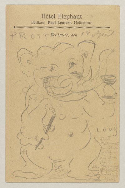 Lovis Corinth à Carl Strathmann: Carte postale, cachet du 20 avril 1905 - Lovis Corinth