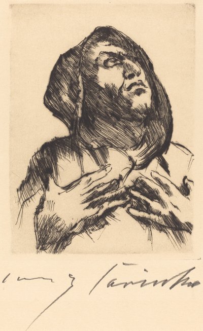 Moine levant les yeux - Lovis Corinth