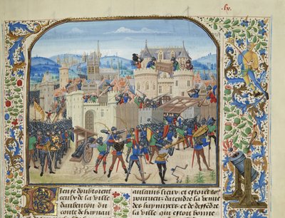 Guillaume II, comte de Hainaut, prend et détruit Aubenton, 1340, ca 1470-1475 - Loyset Liedet
