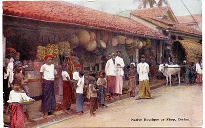 Boutique ou magasin indigène, Ceylan, c.1900-20 - Ltd. Ceylon Plâté