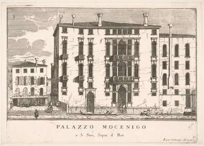 Planche 91 : Vue du palais Mocenigo à Campo San Stae, Venise, 1703, des bâtiments..., 1703 - Luca Carlevarijs