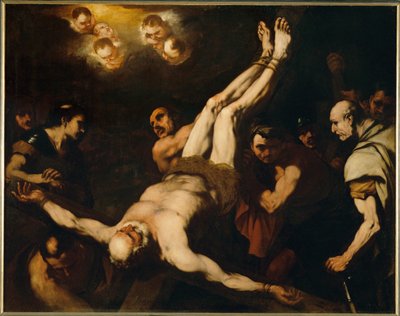 Crucifixion de Saint Pierre ... (peinture sur toile) - Luca Giordano