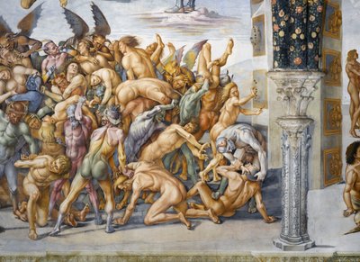 Damnés en enfer, du cycle de fresques du Jugement Dernier - Luca Signorelli