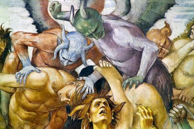 Damné en enfer, du cycle de fresques du Jugement Dernier - Luca Signorelli