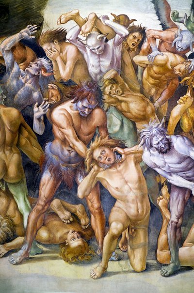 Damné en enfer, du cycle de fresques du Jugement dernier - Luca Signorelli