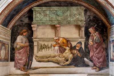 Lamentation du Christ mort entre les deux saints d