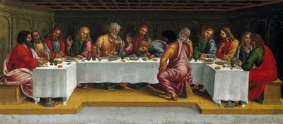 La Cène. Lamentation sur le Christ mort, panneau de prédelle - Luca Signorelli