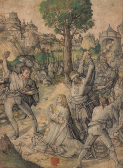 La lapidation de Saint Étienne devant la Porte Dorée de Jérusalem - Lucas Cranach d.Æ.