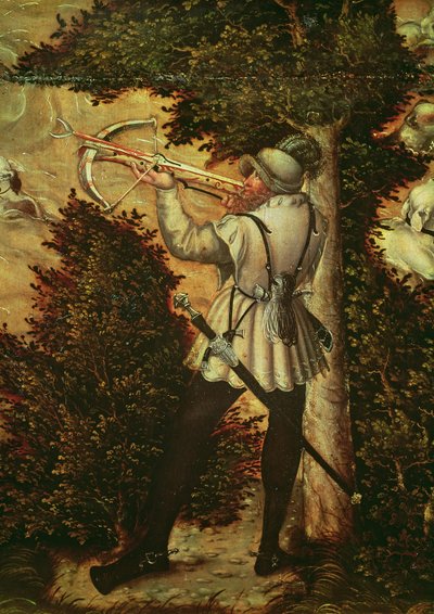 Arbalétrier visant, détail de 