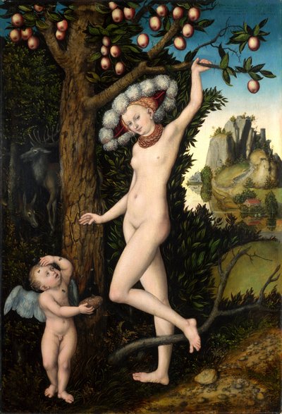 German : Amor beklagt sich bei Venus Cupid Complaining to Venus - Lucas Cranach the Elder