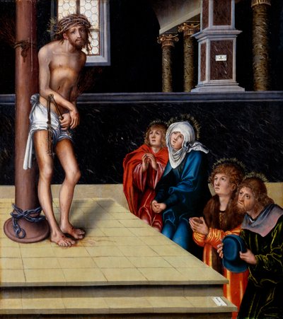 French : Christ as man of sorrows Christ as man of sorrows (homme de douleur à la colonne de la flagellation) - Lucas Cranach the Elder