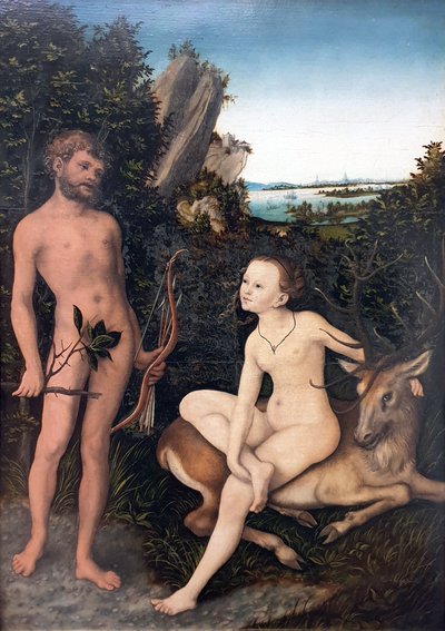 Allemand : Landschaft mit Apoll und Diana Apollo et Diana dans un paysage boisé - Lucas Cranach the Elder
