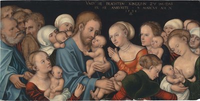 French : Lassez les petits enfants venir à moi (Christ bénit les enfants) Suffer the Little Children to Come unto Me (Christ blessing the Children) - Lucas Cranach the Elder