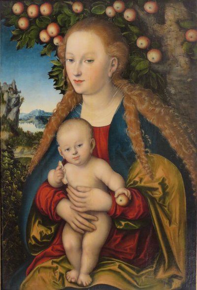 Allemand : Madonna und Kind unter dem Apfelbaum Madonna and Child under the Apple Tree / La Vierge et l