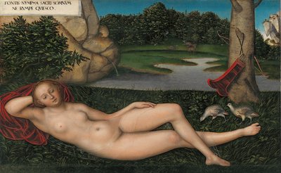 Allemand :  Quellnymphe La nymphe à la fontaine - Lucas Cranach the Elder