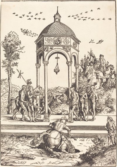 Marcus Curtius plongeant dans le gouffre - Lucas Cranach the Elder