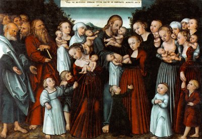Allemand : Christus segnet die Kinder Christ bénissant les enfants - Lucas Cranach the Younger