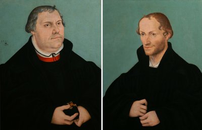 Portrait de Martin Luther amp ; Portrait de Philippe Melanchthon - Lucas Cranach the Younger
