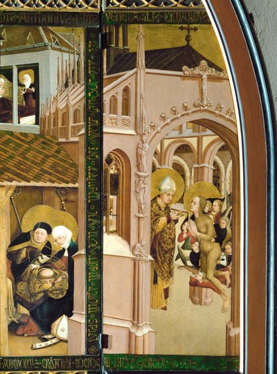 Communion de Sainte Madeleine (tempera sur parchemin) - Lucas Moser