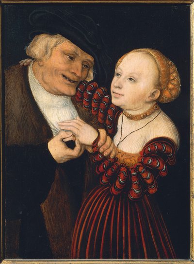 Autriche, Vienne, Le Vieil Homme et la Jeune Femme, vers 1530 - Lucas the Elder Cranach
