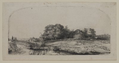 Paysage avec une grange à foin et un troupeau de moutons - Lucas the Elder Cranach