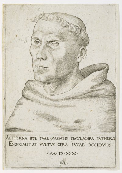 Martin Luther, buste en vue de trois quarts - Lucas the Elder Cranach
