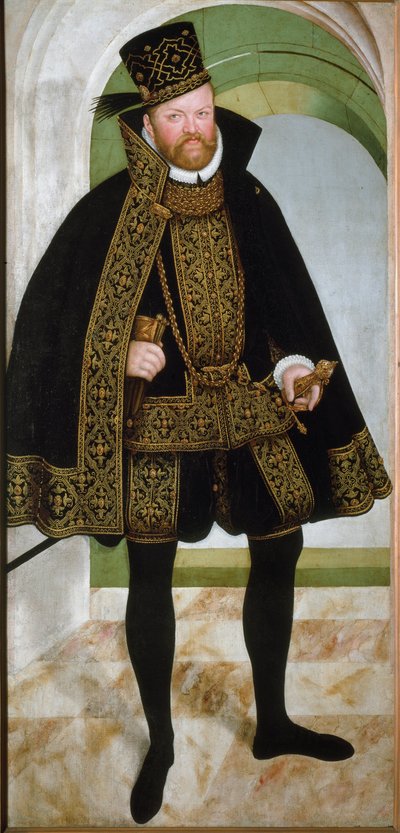 Portrait du prince électeur Auguste Ier de Saxe dit le Pieux (1526-1586) Peinture par Lucas Cranach le Jeune (1515-1586) 1565 Vienne, Kunsthistorisches Museum - Lucas the Younger Cranach