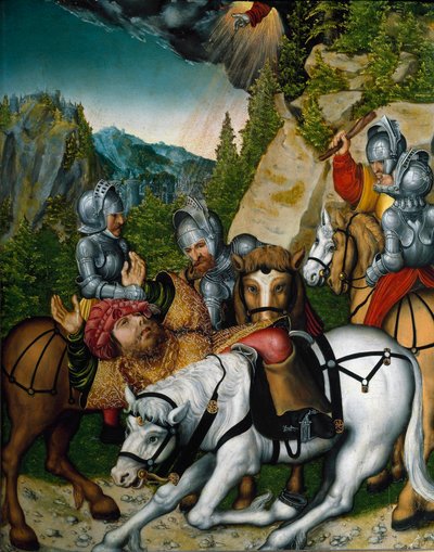 La Chute de Saul ou la Conversion de Saint Paul sur le chemin de Damas - Lucas the Younger Cranach