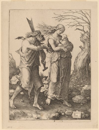 Adam et Ève après leur expulsion du Paradis - Lucas van Leyden