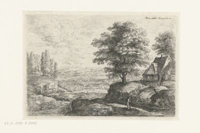 Paysage avec un homme avec un bâton (Six paysages) - Lucas van Uden