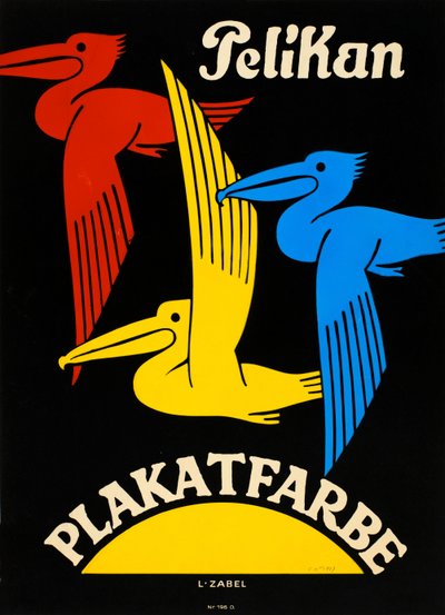 Affiche de pélican, 1920-1925 - Lucian Zabel