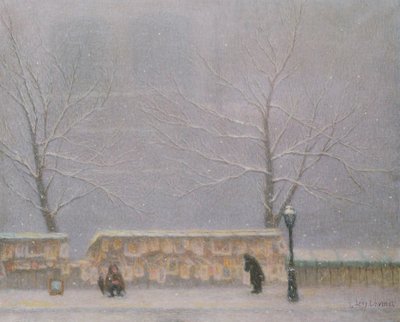 Notre-Dame, vue de la rive gauche, par temps de neige - Lucien Levy Dhurmer