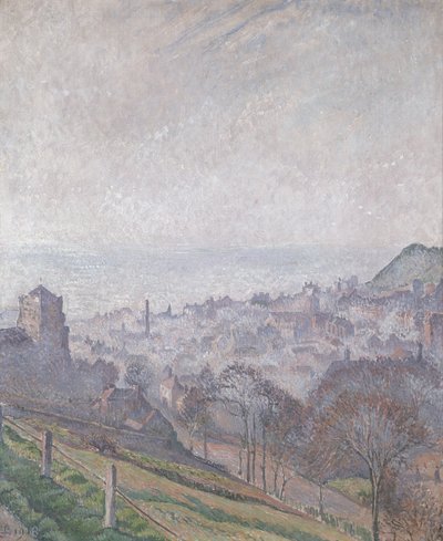 Hastings : Brouillard, soleil et fumée, 1918 - Lucien Pissarro
