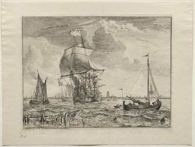 Scène marine avec Amsterdam au loin, 1701 - Ludolf Backhuysen