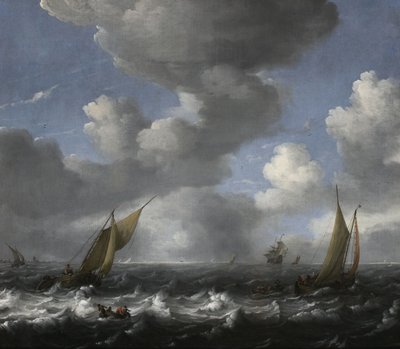 Paysage marin avec bateaux de pêche - Ludolf Bakhuizen
